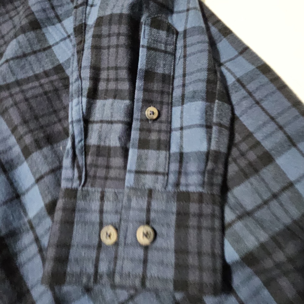 Blue Mountain Blue Plaid Flannel Shirt Button Up Long Sleeve Casual Mens LT NWT‎ - Picture 13 of 16